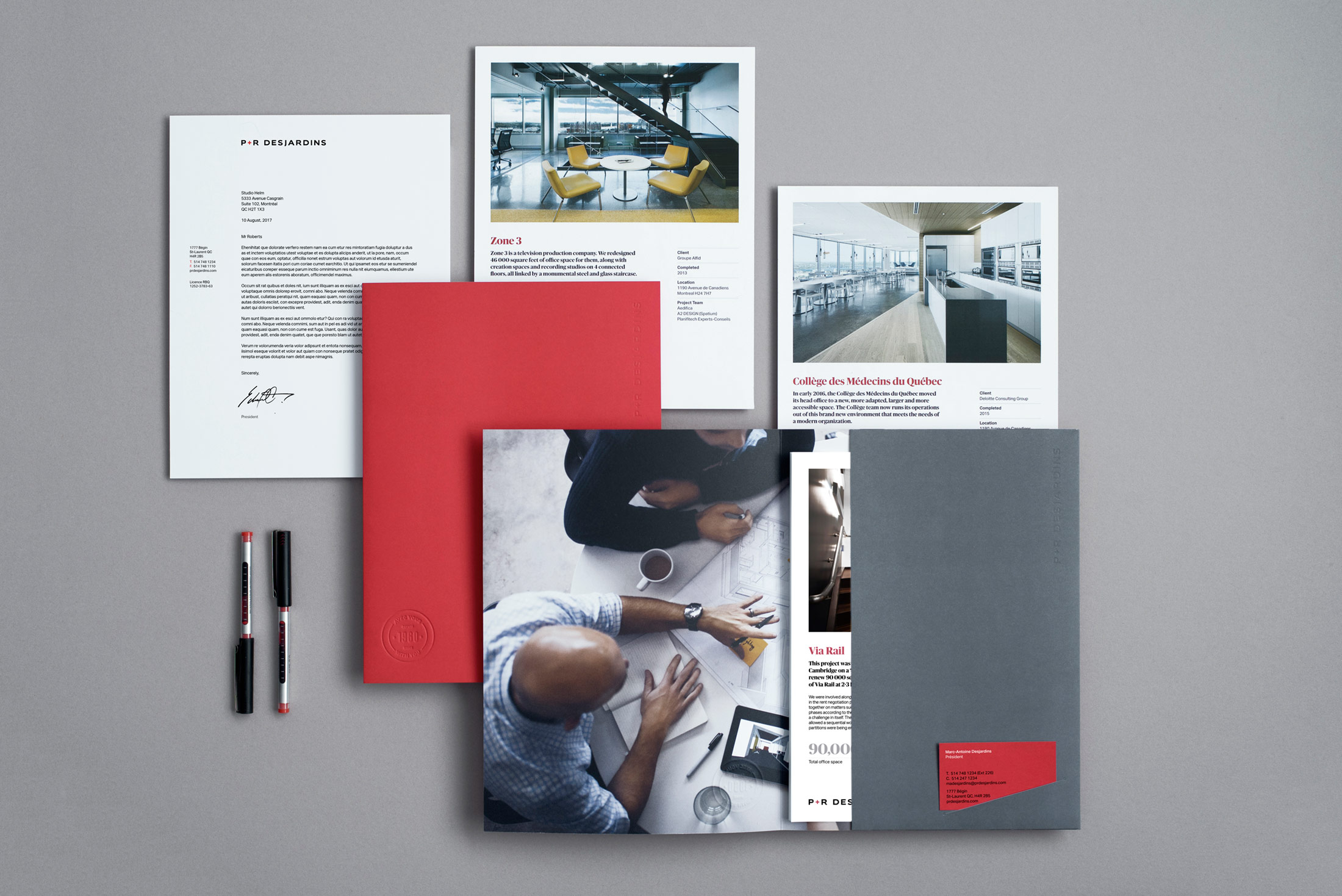 Print collateral for P&R Desjardins