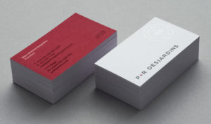 Business cards for P&R Desjardins